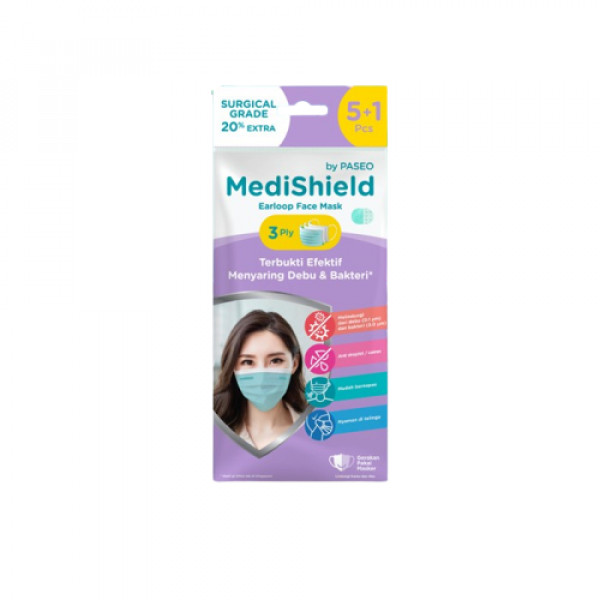 PASEO MEDISHIELD MASK SCH EARLOOP 5+1S X 25