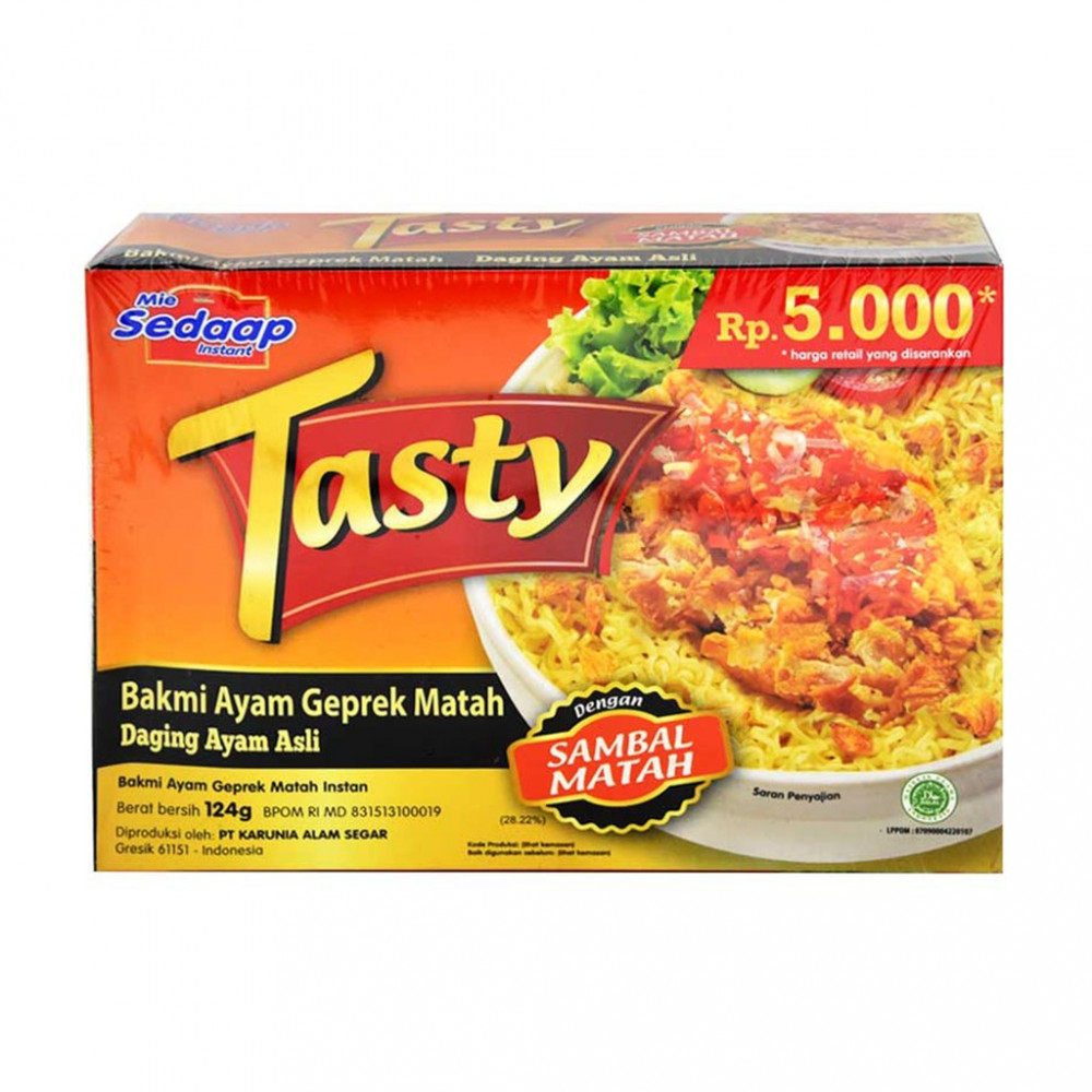 SEDAAP MIE TASTY AYAM GEPREK MATAH 124G X 12