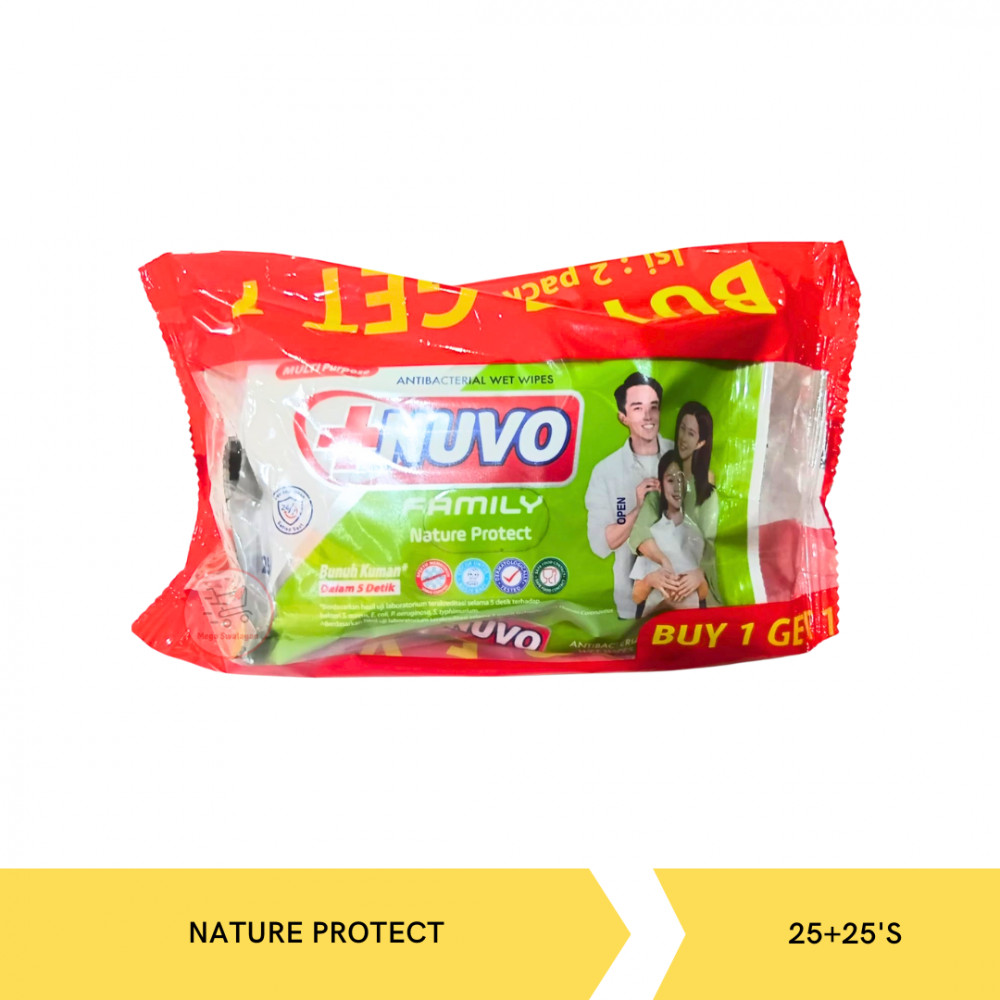 NUVO FAMILY WIPES NATURE PROTECT 25+25`S X 24