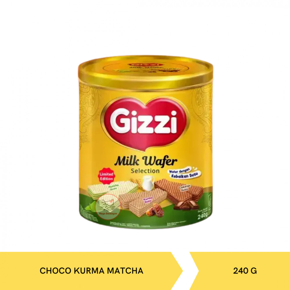 GIZZI WFR MILK CHOCO. KURMA. MATCHA 240G