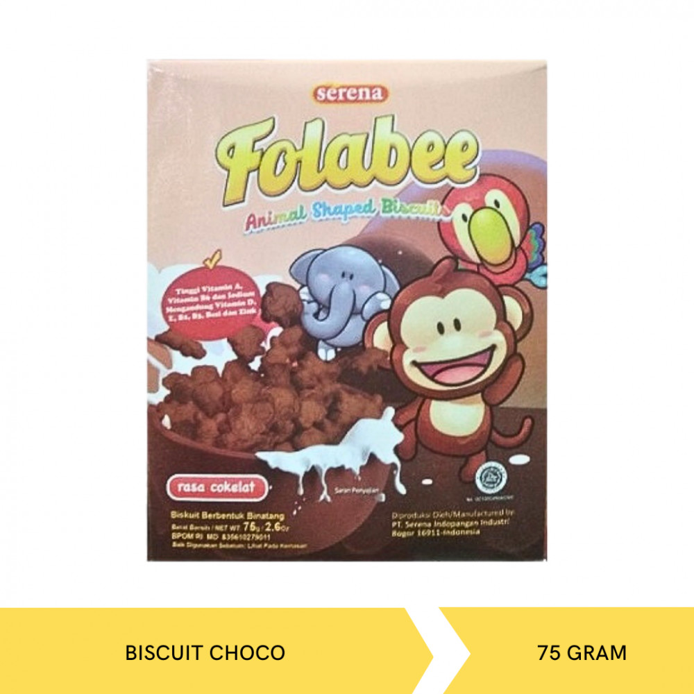 SERENA FOLABEE ANIMAL BISCUIT CHOCO 75G X30