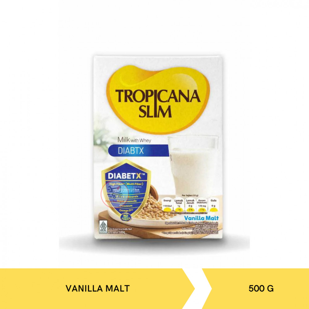 TROPICANA SLIM MILK DIABTX VANILLA MALT 500GX12