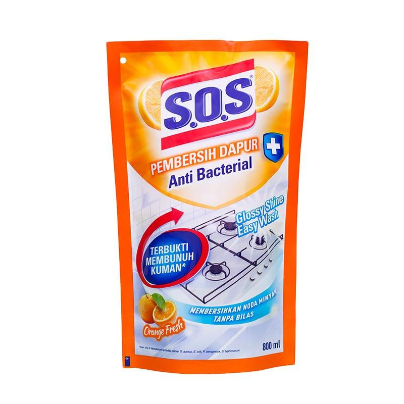 SOS PEMBERSIH DAPUR ORANGE POUCH 800ML N/A