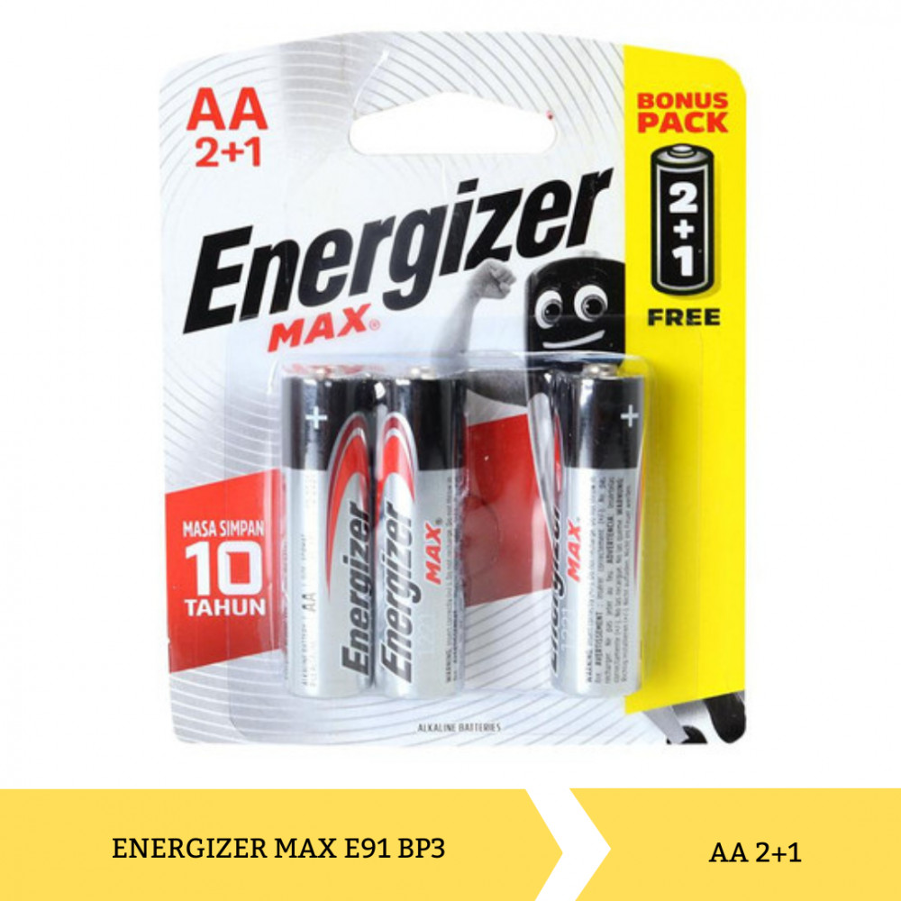 ENERGIZER BATTERY E91 BP3 AA/2+1PC