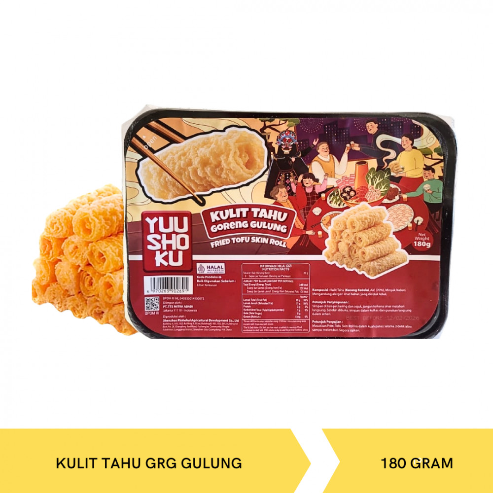 YUU SHO KU KULIT TAHU GRG GULUNG 180G X 15
