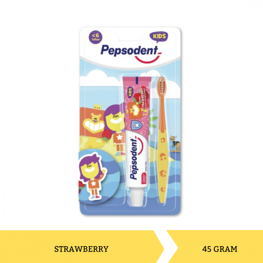 PEPSODENT T.PASTE&amp;BRUSH KID STRAW 45G