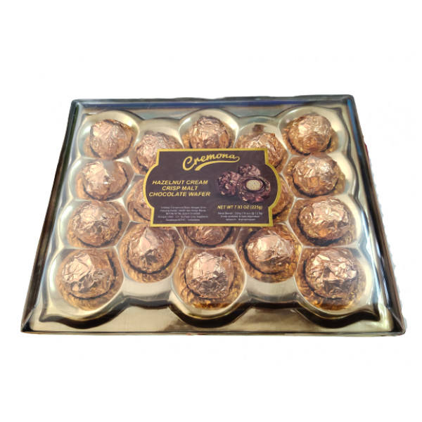 CREMONA HAZEL CREAM CHOCO WAFER SQUARE T18 225G