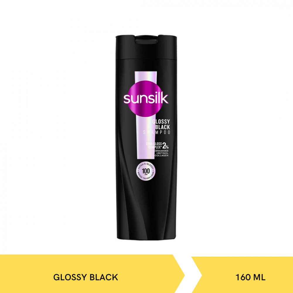SUNSILK SHP GLOSSY BLACK 160ML X 36