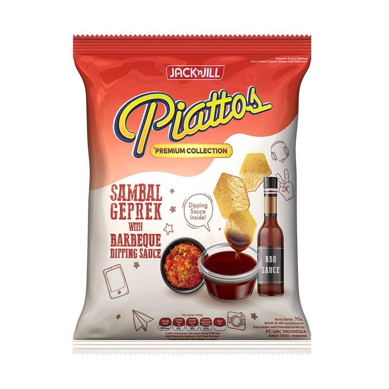 PIATTOS SNACK KENTANG 70G SAMBAL GEPREK &amp; BBQ SAUCE X 30