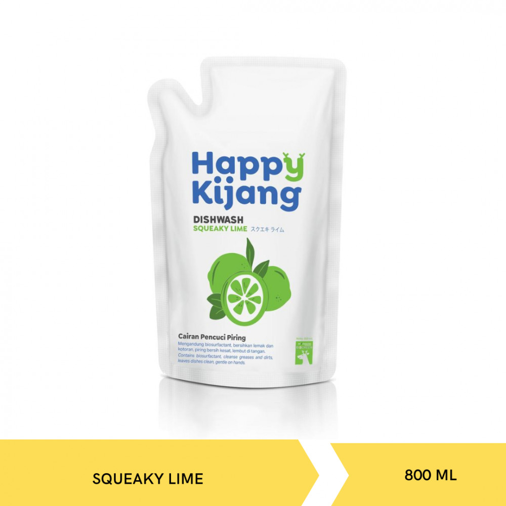 HAPPY KIJANG DISHWASH SQUEAKY LIME 800MLX12