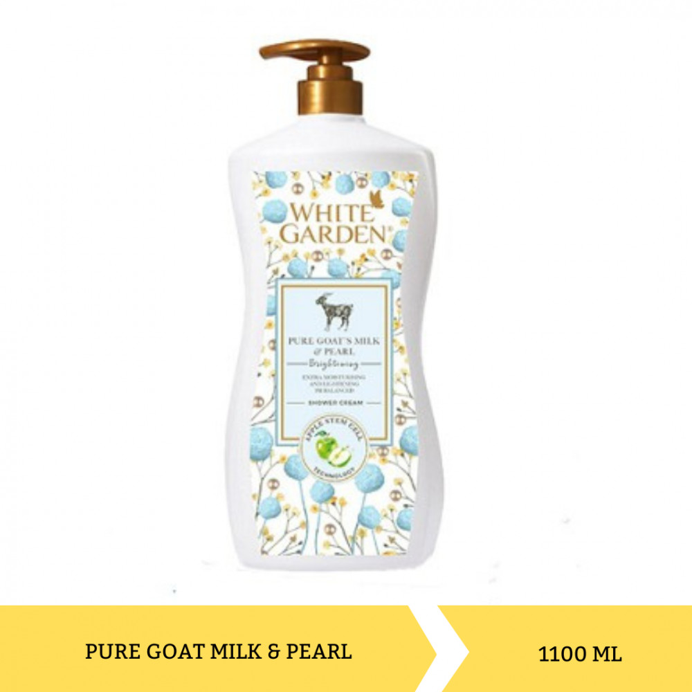 WHITE GARDEN SHOWER GOAT MILK PUMP 1100ML