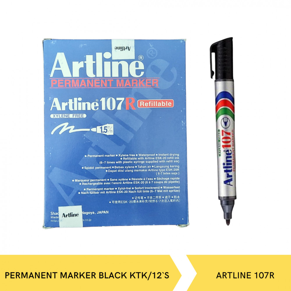ARTLINE 107R PERMANENT MARKER BLACK KTK/12`S
