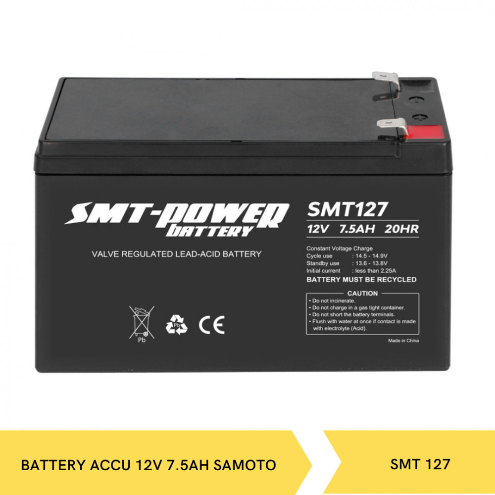 SMT 127 BATTERY ACCU 12V 7.5AH SAMOTO