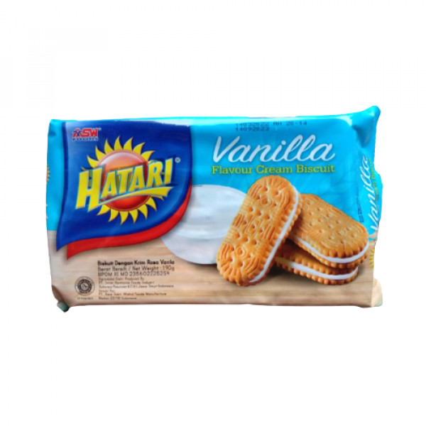 HATARI BISCUIT  VANILA CREAM 190G X 21