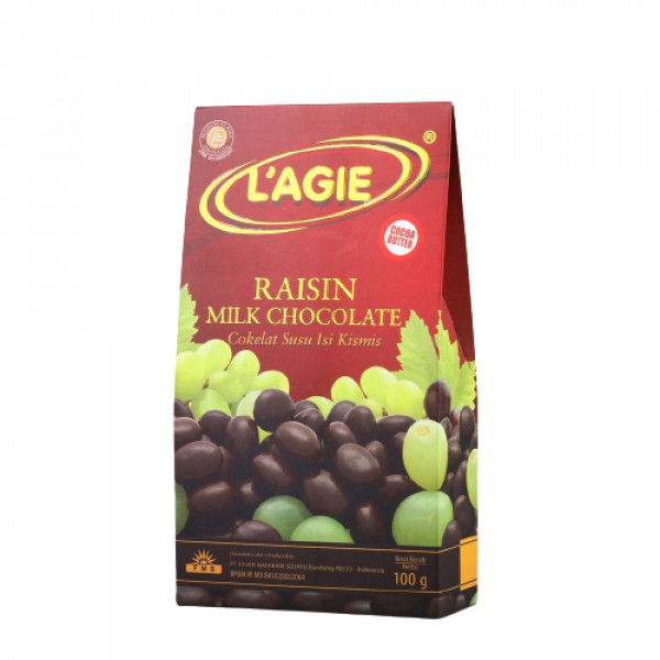 LAGIE MILK CHOCO RAISIN 100G X 25