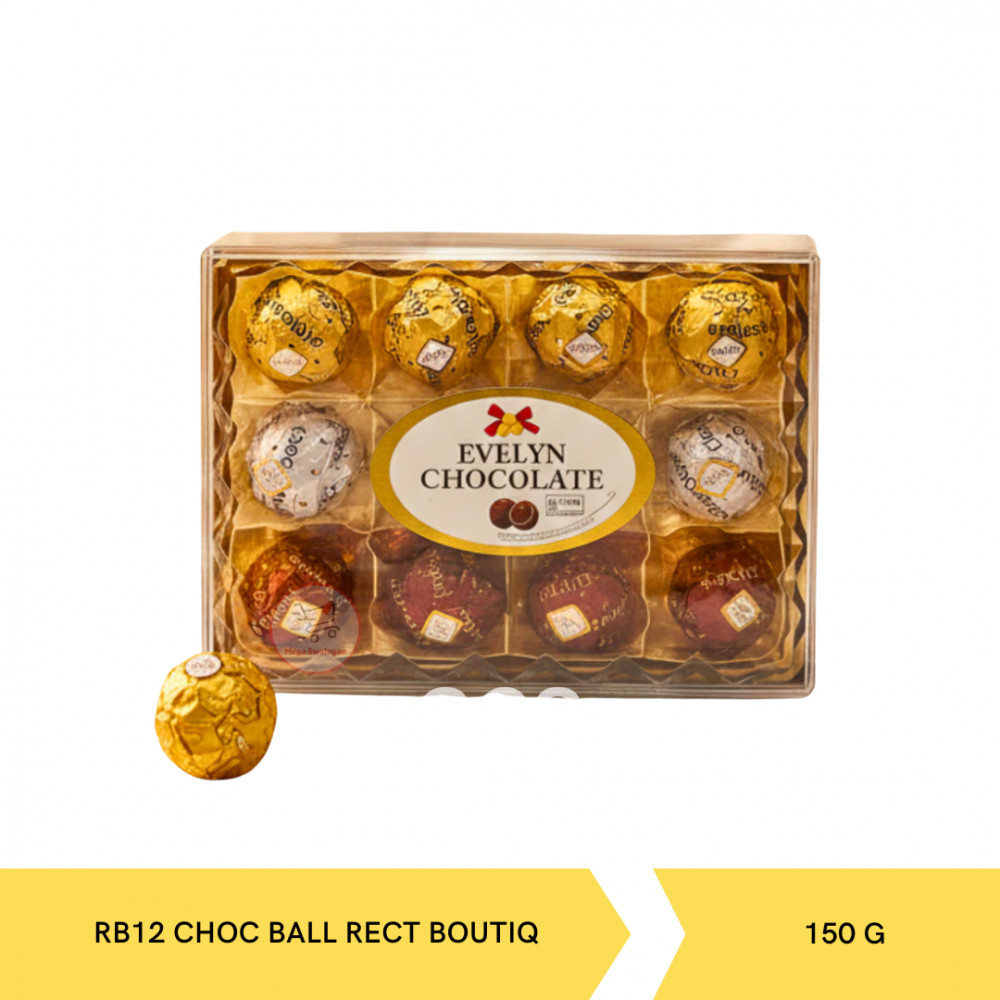 EVELYN RB12 CHOC BALL RECT BOUTIQ 150GX24