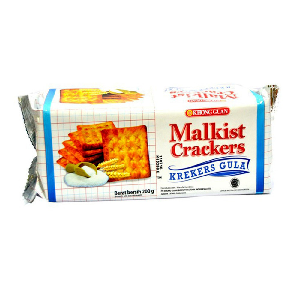 KHONGGUAN MALKIST CRACKERS GULA 200G X 16