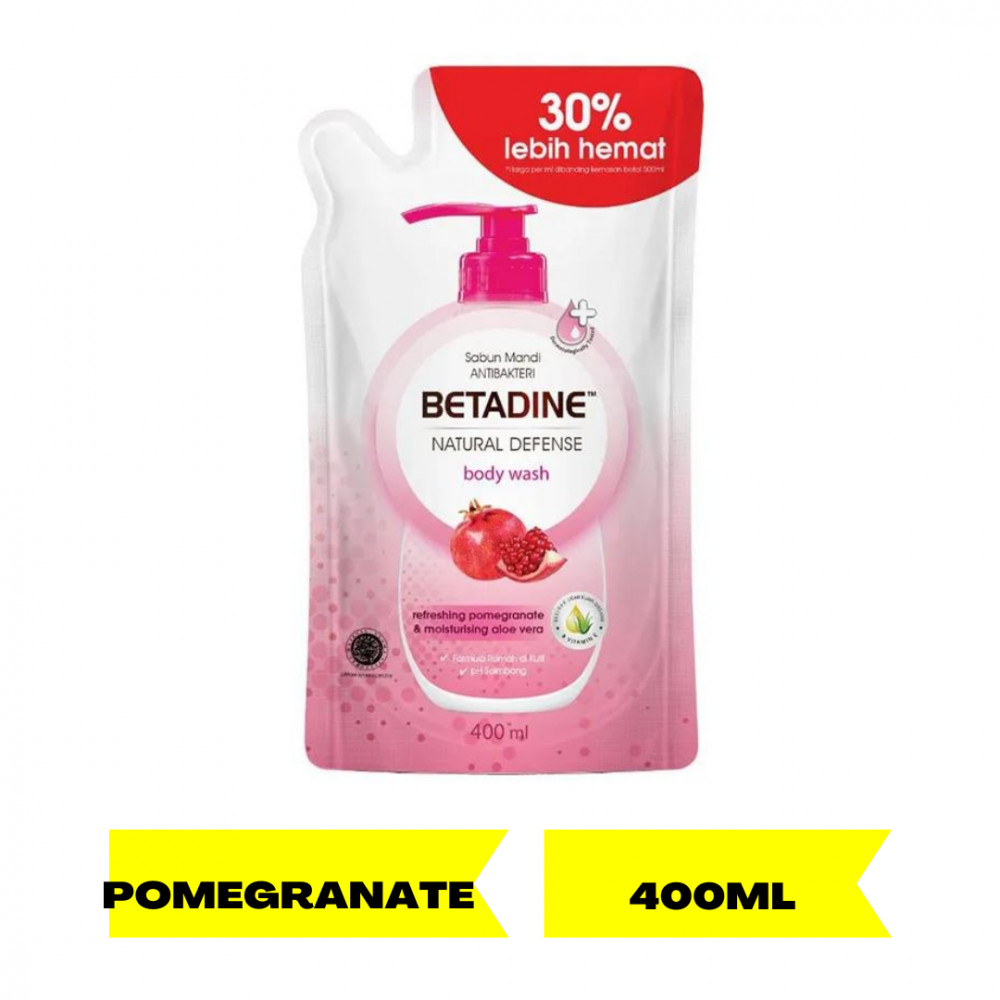 BETADINE BODY WASH POMEGRANATE POUCH 400ML