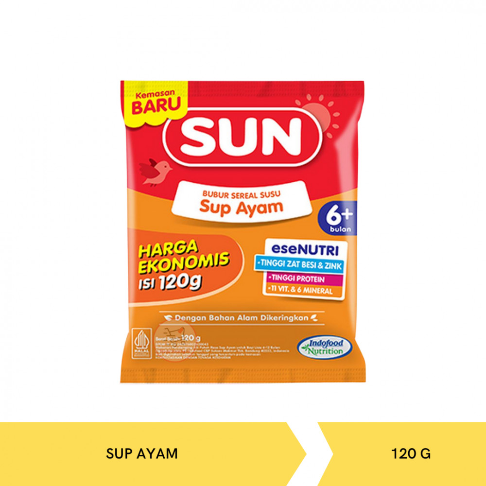 SUN BUBUR 6+ SUP AYAM BAG 120G X 24