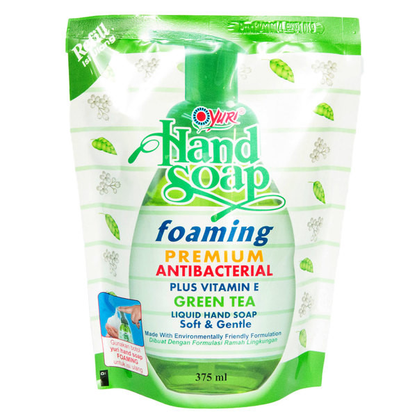 YURI HANDSOAP AB GREENTEA POUCH 375ML X 24