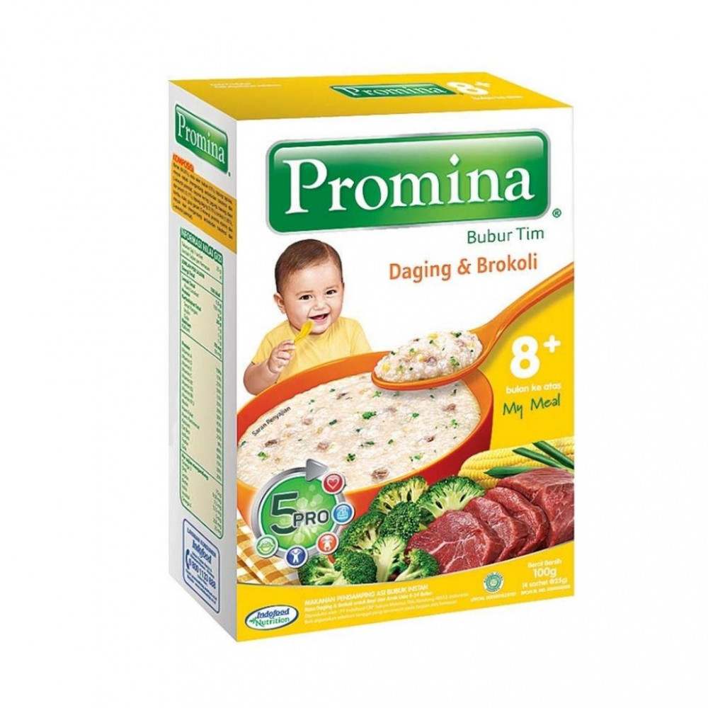 PROMINA BUBUR TIM 8+ DAGING&amp;BROKOLI 100G  X 24