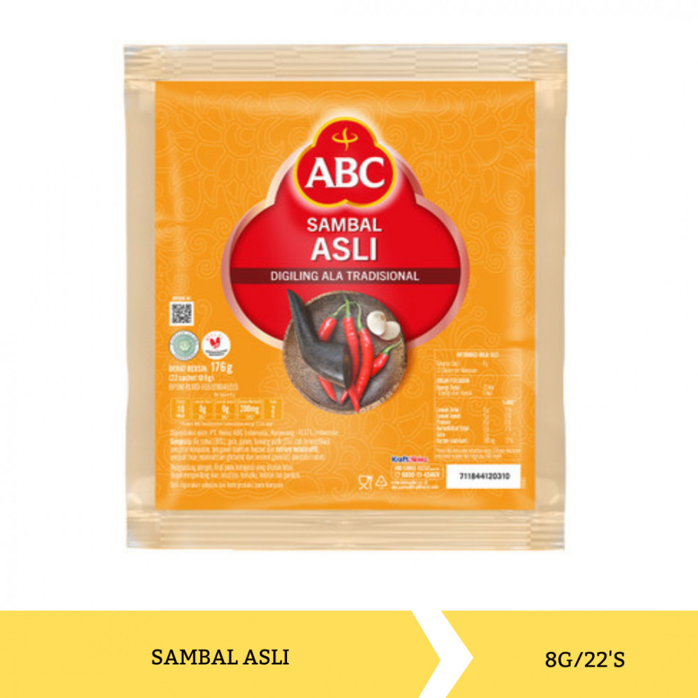 ABC SAMBAL ASLI SACHET PACK 8G/22`S X 21