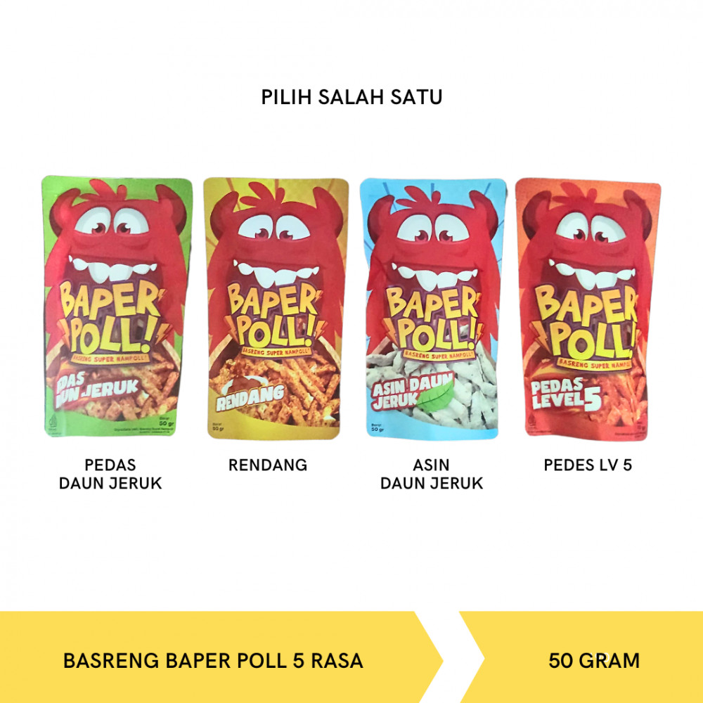 CEKELIN BASRENG BAPER POLL 5 RASA 50G