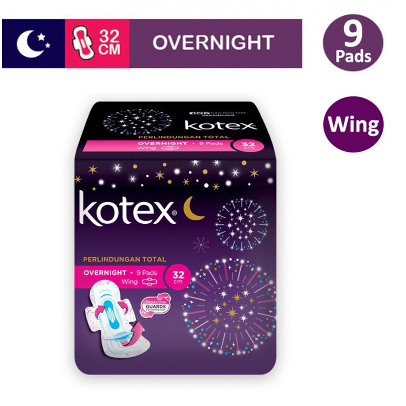 KOTEX OVERNIGHT WING 32CM/9`S X 24